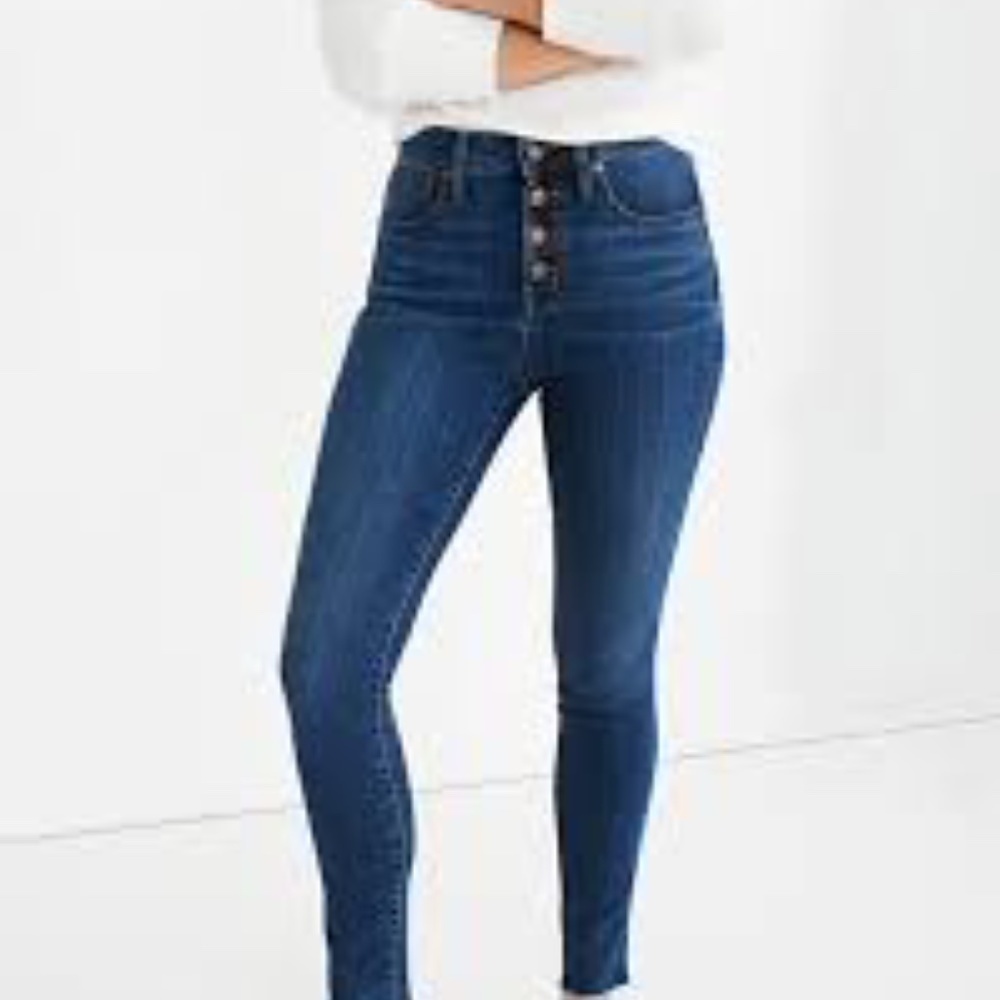 Madewell 10"High Rise Skinny Crop Jeans Button Fly